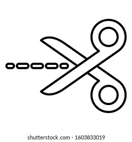 Scissors icon design. Scissors icon in trendy outline style design. Vector illustration.