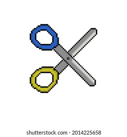 Scissors Icon Design,Pixel Art Vector Illustration