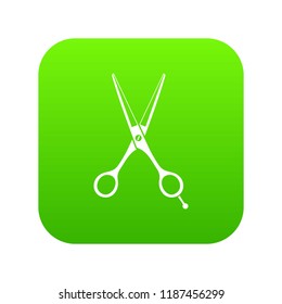 Scissors icon digital green for any design isolated on white vector illustration