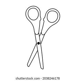 Scissors icon in doodle style.  Vector illustration.
