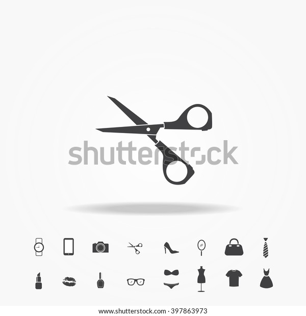 Scissors icon fashion\
set