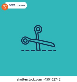  Scissors icon flat.