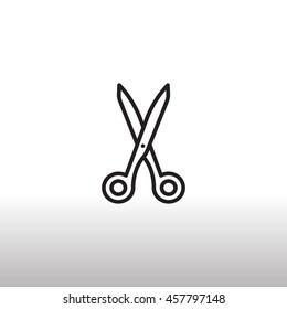  Scissors icon flat.