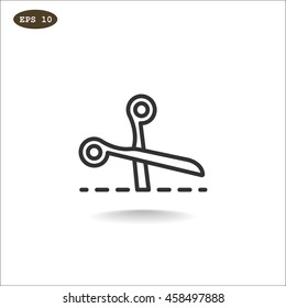  Scissors icon flat.