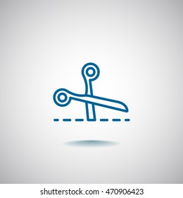  Scissors icon flat.