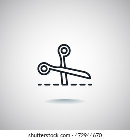  Scissors icon flat.