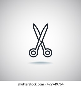  Scissors icon flat.