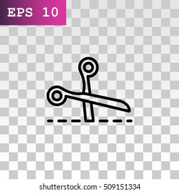  Scissors icon flat.