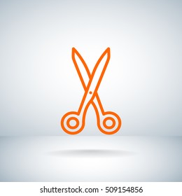  Scissors icon flat.