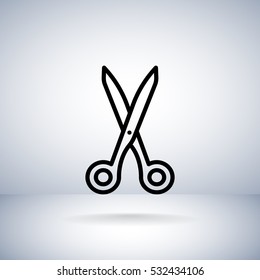  Scissors icon flat.