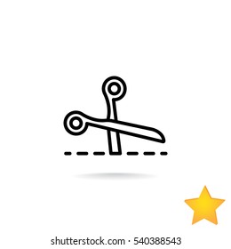  Scissors icon flat.