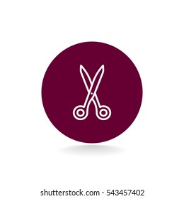  Scissors icon flat.