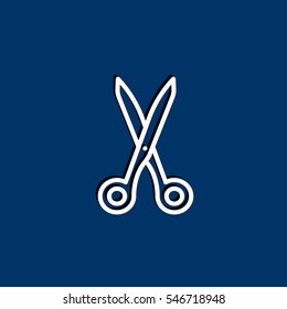  Scissors icon flat.