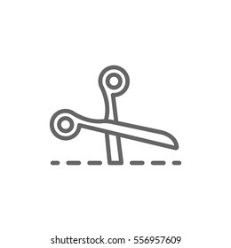  Scissors icon flat.