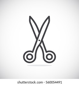  Scissors icon flat.