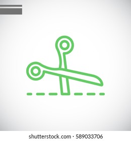  Scissors icon flat.