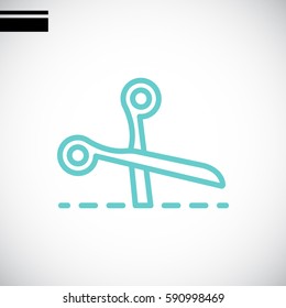  Scissors icon flat.