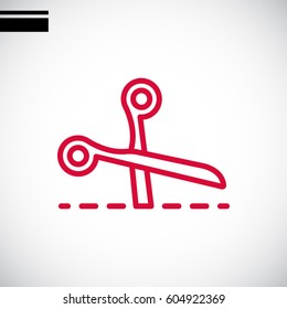  Scissors icon flat.