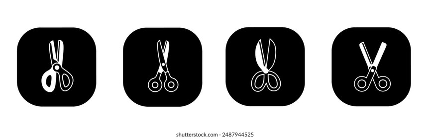 Scissors icon in flat. Scissors icon design. Stock vector.