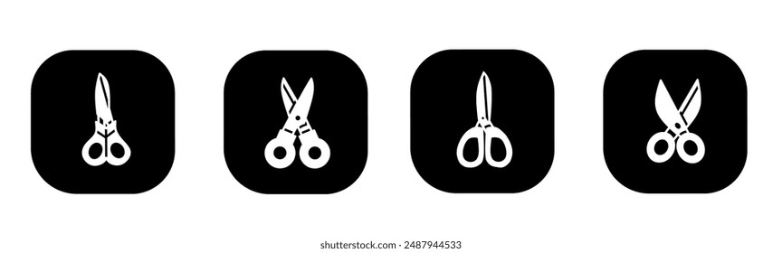 Scissors icon in flat. Scissors icon design. Stock vector.