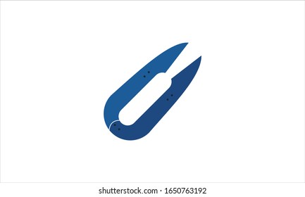 Scissors icon flat style graphical symbol.