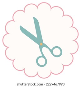 Scissors icon in flat style illustration