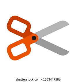 Scissors icon in flat style isolated on white background. Vector illustration