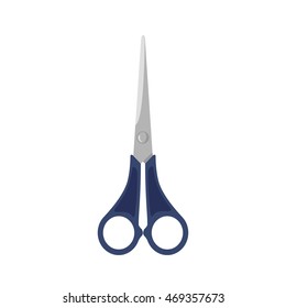 Scissors icon in flat style isolated on white background. Vector illustration