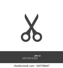 Scissors icon in flat style isolated on white background. Scissors symbol for your design and logo. Vector illustration EPS 10.