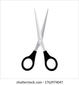 Scissors icon in flat style. open scissor sign symbol isolated on white background, cut business concept. vector illustration 