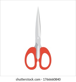 Scissors icon in flat style. open scissor sign symbol isolated on white background, cut business concept. vector illustration 