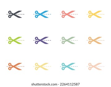 Scissors icon in flat style vector illustration collection