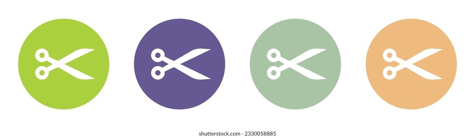 Scissors icon in flat style vector illustration collection