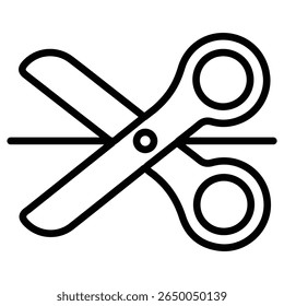 Icono de tijeras logotipo de arte de contorno delgado plano