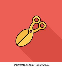 Scissors icon. Flat vector related icon with long shadow for web and mobile applications. It can be used as - logo, pictogram, icon, infographic element. Vector Illustration.
