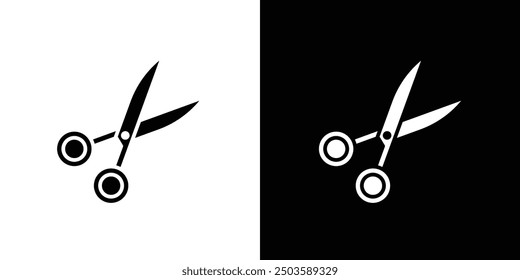 Scissors icon Flat vector set outline
