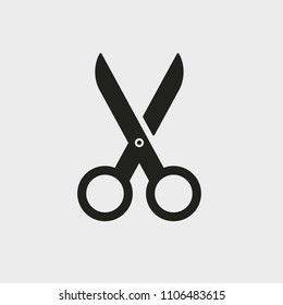 Scissors icon. Glyph icon solid style.