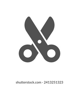 scissors icon of glyph style design vector template