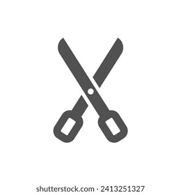 Scheren-Symbol für glypthisches Design, Vektorvorlage