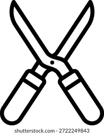 diseño de ilustración de icono de tijera con contorno, esto no está hecho de ninguna generación de IA