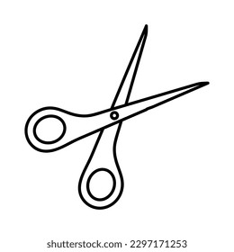 ilustración de icono de tijeras sobre fondo blanco