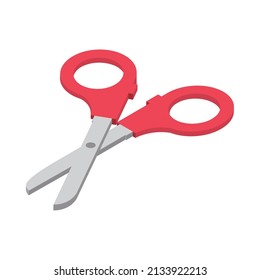 scissors icon isolated and isometric