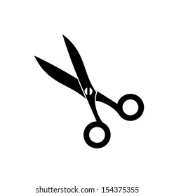 Scissors icon isolated on a black background vector