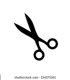 Scissors icon isolated on a black background vector