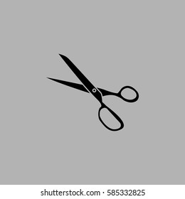 Scissors icon. Isolated on gray background. 