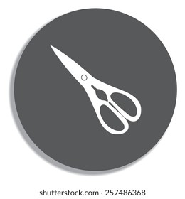 Scissors icon isolated on a grey background