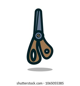 Scissors icon isolated on white background flat Vector illustration EPS