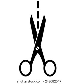 Scissors icon isolated on white background. Vector illustration.