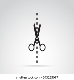 Scissors icon isolated on white background. Vector art.