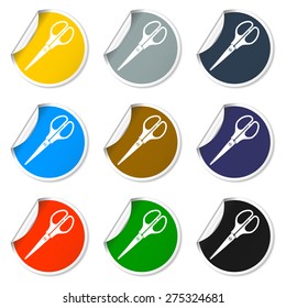 Scissors icon, isolated vector eps 10 illustration
